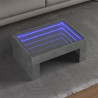 Mesa de centro luzes LED Infinity 70x50x30 cm cinzento cimento 1