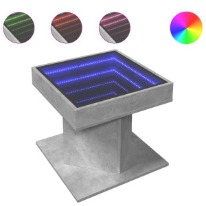 Mesa de centro c/ LEDs 50x50x45 cm madeira processada H
