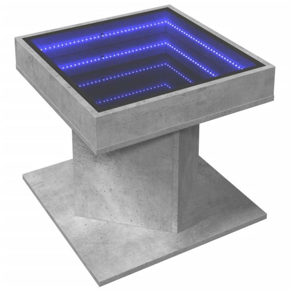Mesa de centro y LED madera ingeniería gris hormigón 50x50x45cm M 3