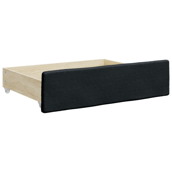 Cajones de cama 2 uds madera ingeniería y cuero sintético negro M 3