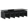 15 pcs conjunto de jantar p/jardim com almofadões vime PE preto 3