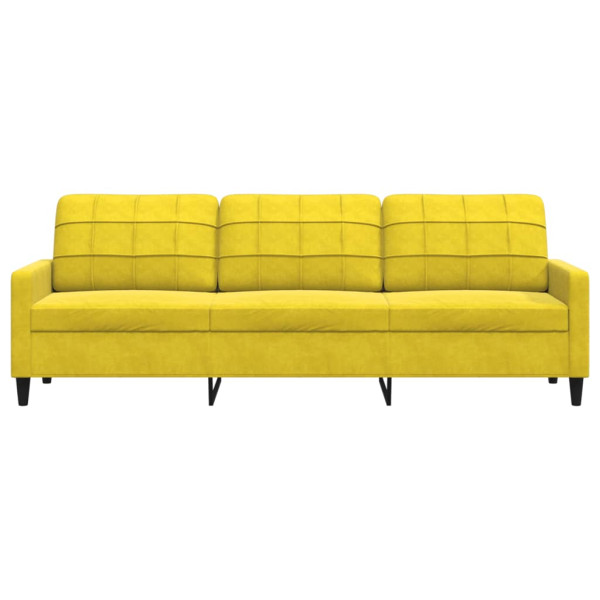 Sofá de 3 lugares 210 cm veludo amarelo M 4