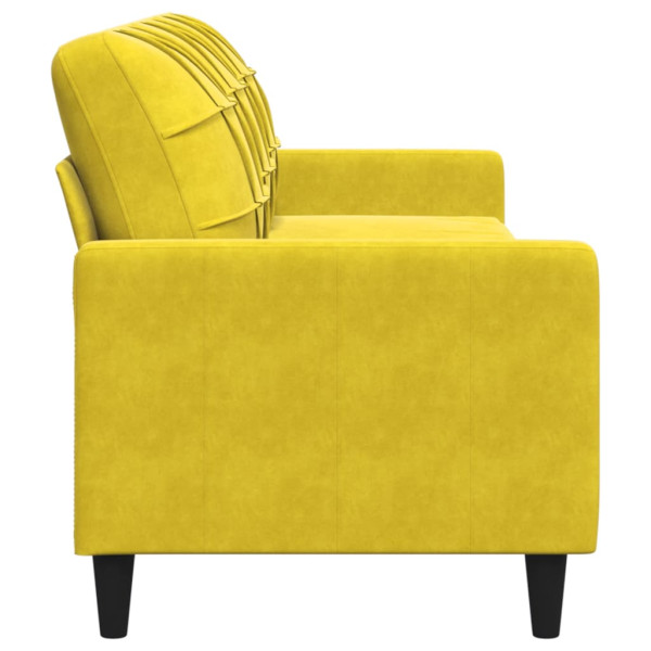 Sofá de 3 lugares 210 cm veludo amarelo M 5