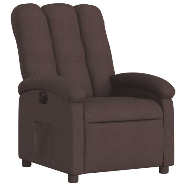 Sillón reclinable eléctrico tela marrón oscuro M 4