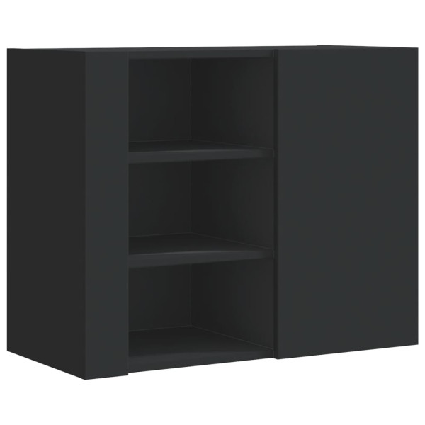 Armario de pared madera de ingeniería negro 75x35x60 cm M 2