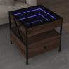 Mesa de centro con Infinity LED marrón roble 50x50x51 cm 1