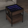 Mesa de centro luzes LED Infinity 40x40x51 cm carvalho castanho 1