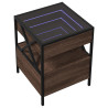 Mesa de centro luzes LED Infinity 40x40x51 cm carvalho castanho 3
