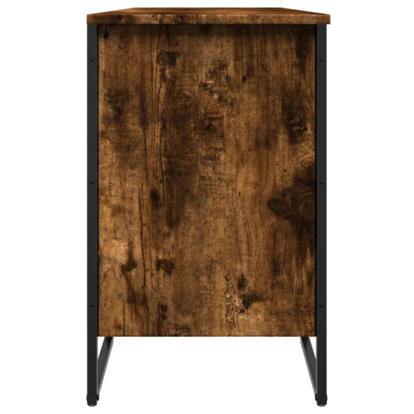 Zapatero de madera de ingeniería roble ahumado 90x38x61.5 cm M 5