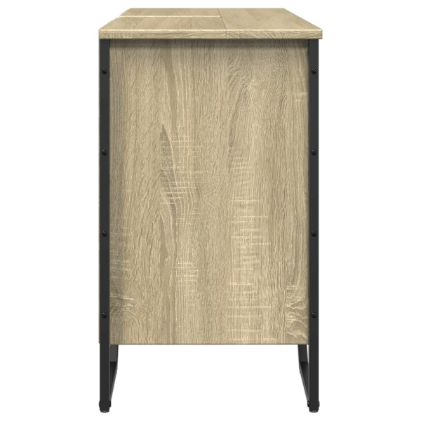 Armario lavabo baño madera ingeniería roble Sonoma 91x35x60 cm M 5