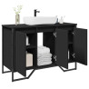 Armario de lavabo de baño madera ingeniería negro 91x35x60 cm 1