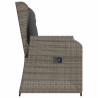 Sillón reclinable de jardín con cojines ratán sintético gris 5