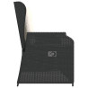 Sillón reclinable de jardín con cojines ratán sintético negro 5