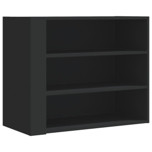 Armario de pared madera de ingeniería negro 75x35x60 cm H