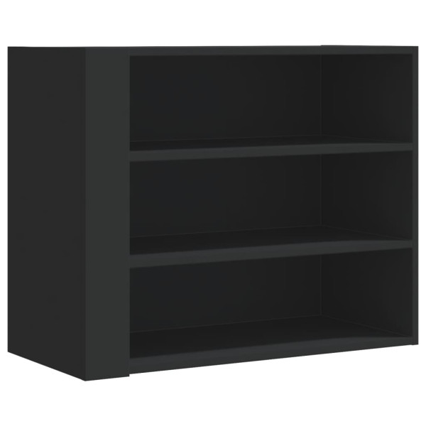Armario de pared madera de ingeniería negro 75x35x60 cm M 2