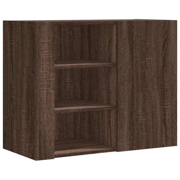 Armario de pared madera de ingeniería marrón roble 75x35x60 cm M 2