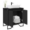 Armario para lavabo de baño madera ingeniería negro 60x35x60 cm 1