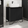 Armario para lavabo de baño madera ingeniería negro 60x35x60 cm 3