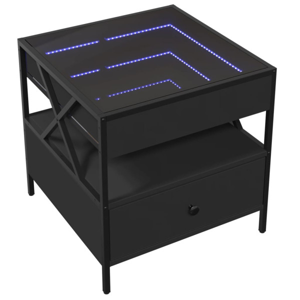 Mesa de centro con Infinity LED negro 50x50x51 cm M 3