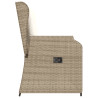 Sillón reclinable de jardín con cojines ratán sintético beige 5
