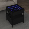 Mesita de noche con Infinity LED negra 40x40x51 cm 1