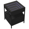 Mesita de noche con Infinity LED negra 40x40x51 cm 3