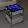 Mesa de centro con Infinity LED gris Sonoma 40x40x51 cm 1