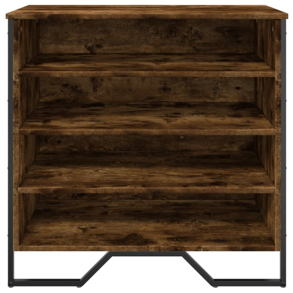 Zapatero de madera de ingeniería roble ahumado 80x38x78 cm M 4