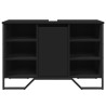 Armario de lavabo de baño madera ingeniería negro 91x35x60 cm 4
