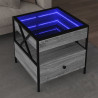 Mesa de centro luzes LED Infinity 50x50x51 cm cinzento sonoma 1