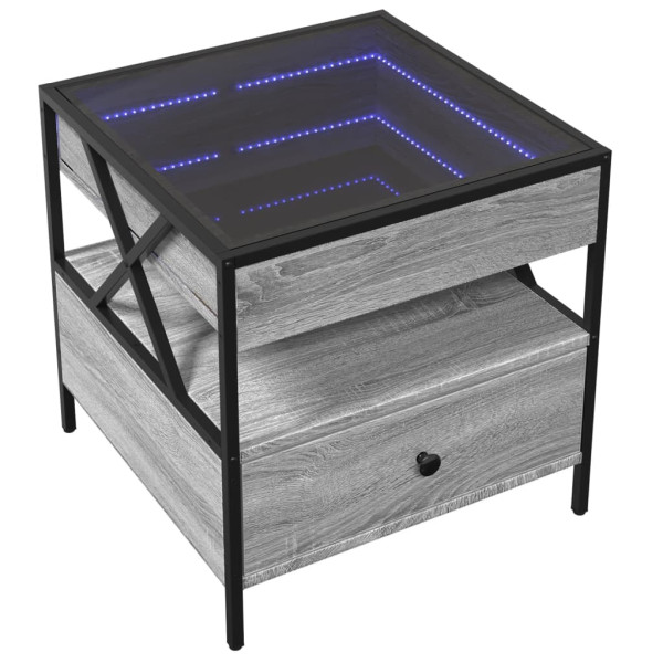 Mesa de centro con Infinity LED gris Sonoma 50x50x51 cm M 3