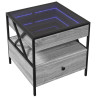 Mesa de centro luzes LED Infinity 50x50x51 cm cinzento sonoma 3