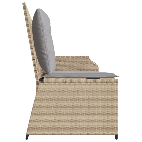 Reclining cadeira jardim com bege almofadas sintéticos rattan M 5