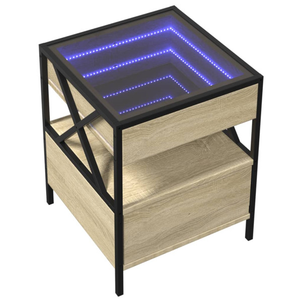 Mesa de centro con Infinity LED roble Sonoma 40x40x51 cm M 3
