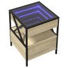 Mesa de centro con Infinity LED roble Sonoma 40x40x51 cm 3