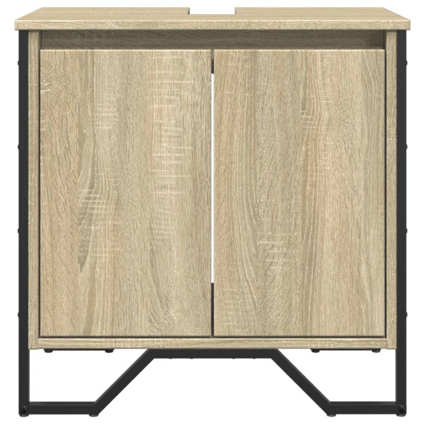 Armario lavabo baño madera ingeniería roble Sonoma 60x35x60 cm M 4