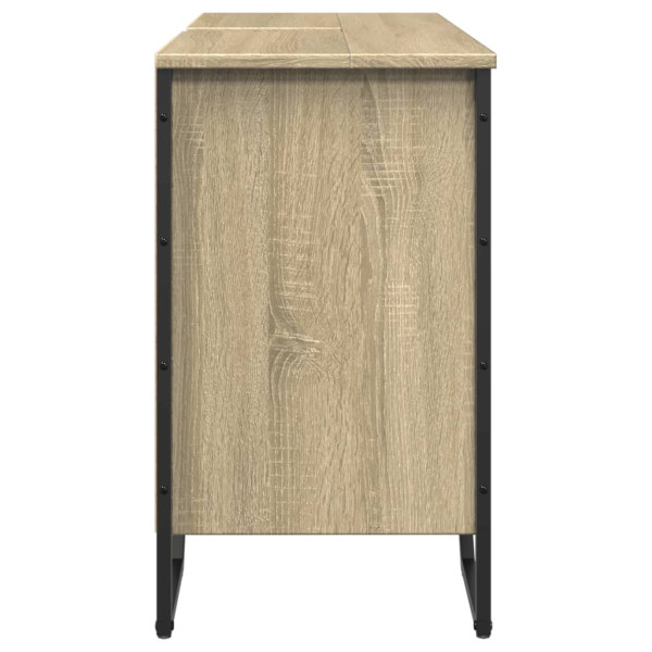 Armario lavabo baño madera ingeniería roble Sonoma 91x35x60 cm M 5