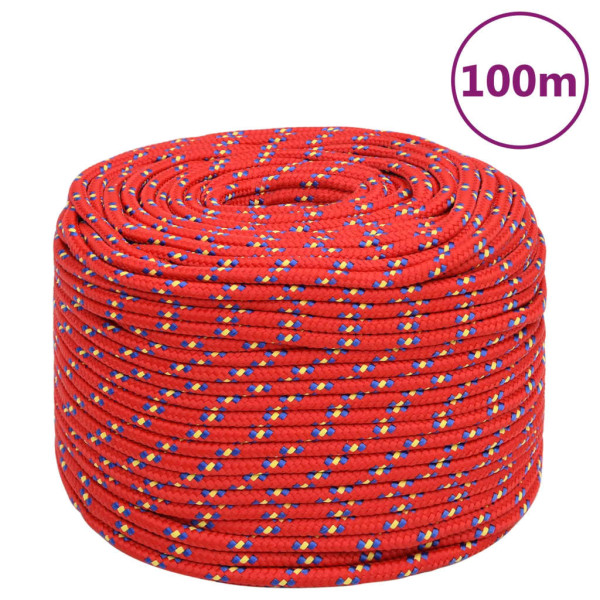 Cuerda de barco polipropileno rojo 10 mm 100 m D