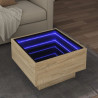 Mesa de centro y LED madera ingeniería roble Sonoma 50x50x30 cm 1