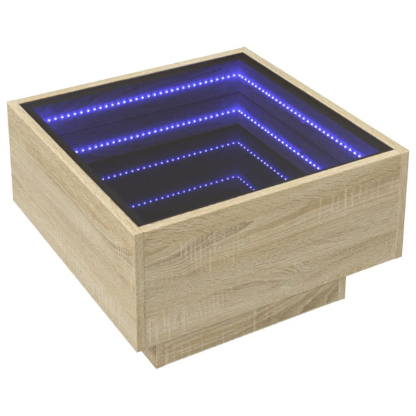 Mesa de centro y LED madera ingeniería roble Sonoma 50x50x30 cm M 3