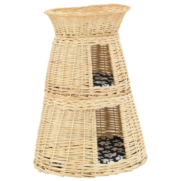 Set cestas de gatos 3 uds. con cojines sauce natural 47x34x60cm M 2