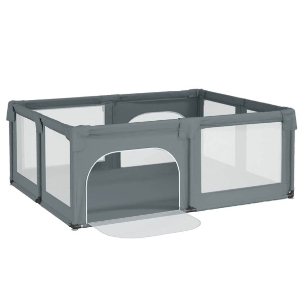 Parque para bebés con 2 puertas tela Oxford gris claro M 5