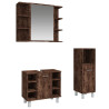 Set de muebles baño 3 pzas madera contrachapada roble ahumado 2