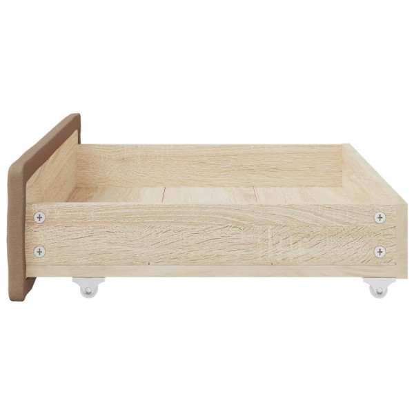 Cajones cama 2 uds madera ingeniería cuero sintético capuchino M 5