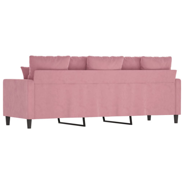 Sofá de 3 plazas terciopelo rosa 180 cm M 5