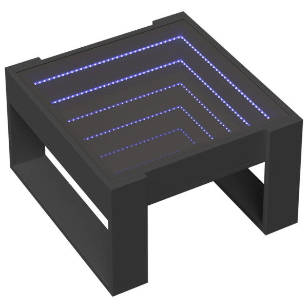 Mesa de centro con Infinity LED negro 50x53x30 cm M 3