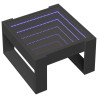 Mesa de centro con Infinity LED negro 50x53x30 cm 3