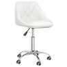 Silla de oficina giratoria de cuero sintético blanco 2