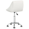 Silla de oficina giratoria de cuero sintético blanco 5