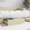 Gavetas de cama 2 pcs derivados de madeira e couro artif. creme 1